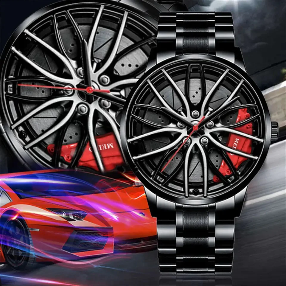 Rotating Wheel Rim Watch For Men's